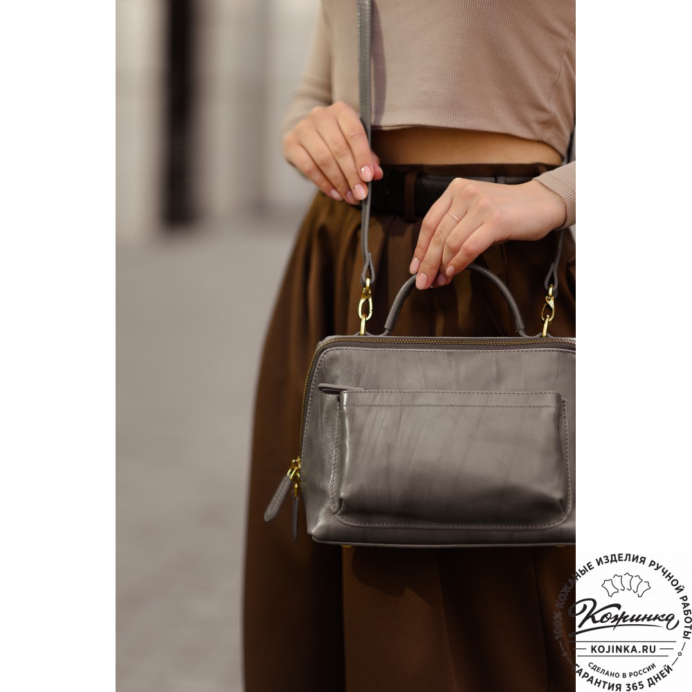 Женская кожаная сумка "Крис" (коньяк)